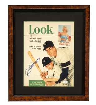 Joe DiMaggio Signed and Framed LOOK Magazine  